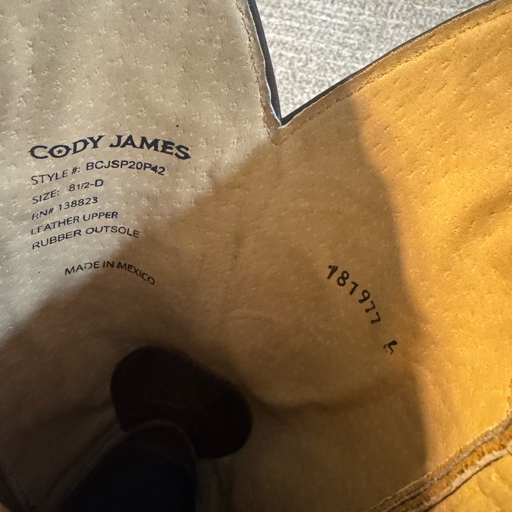 Cody James Men’s Brown Leather Cowboy Boots BCJSP20P42 size 8.5D - Picture 8 of 12